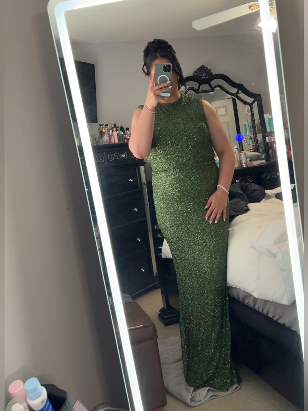 Backless sequin gown